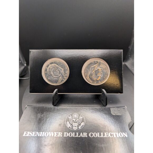 1974 Eisenhower Dollars in Display Box (2 Coins) - Picture 1 of 2